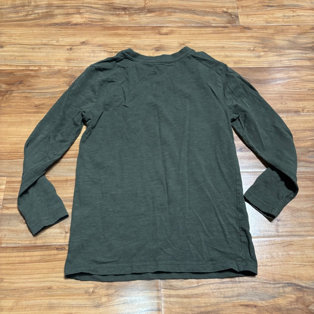 US Polo Assn Long Sleeve Tee Shirt Pocket Olive Green Casual Top Size S 6/7 - Picture 4 of 4